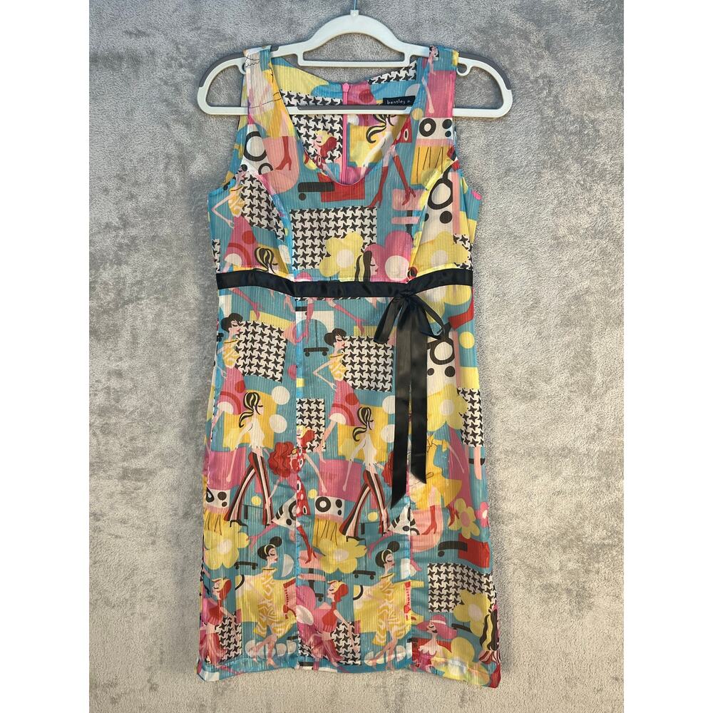 Y2K Bentley A Babydoll Dress Size 0 Chiffon Retro Graphic Ladies Twee Academia